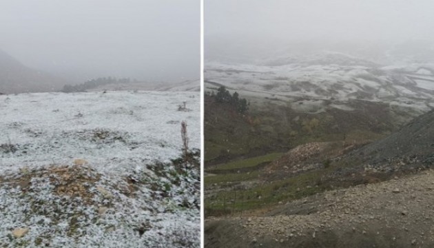 Artvin'in yüksek kesimlerine mevsimin ilk karı düştü